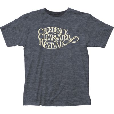 Creedence Clearwater Revival Logo Mens T Shirt Heather Navy Retro Pop Classics