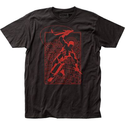 Daredevil Line Art Mens T Shirt Black Retro Pop Classics
