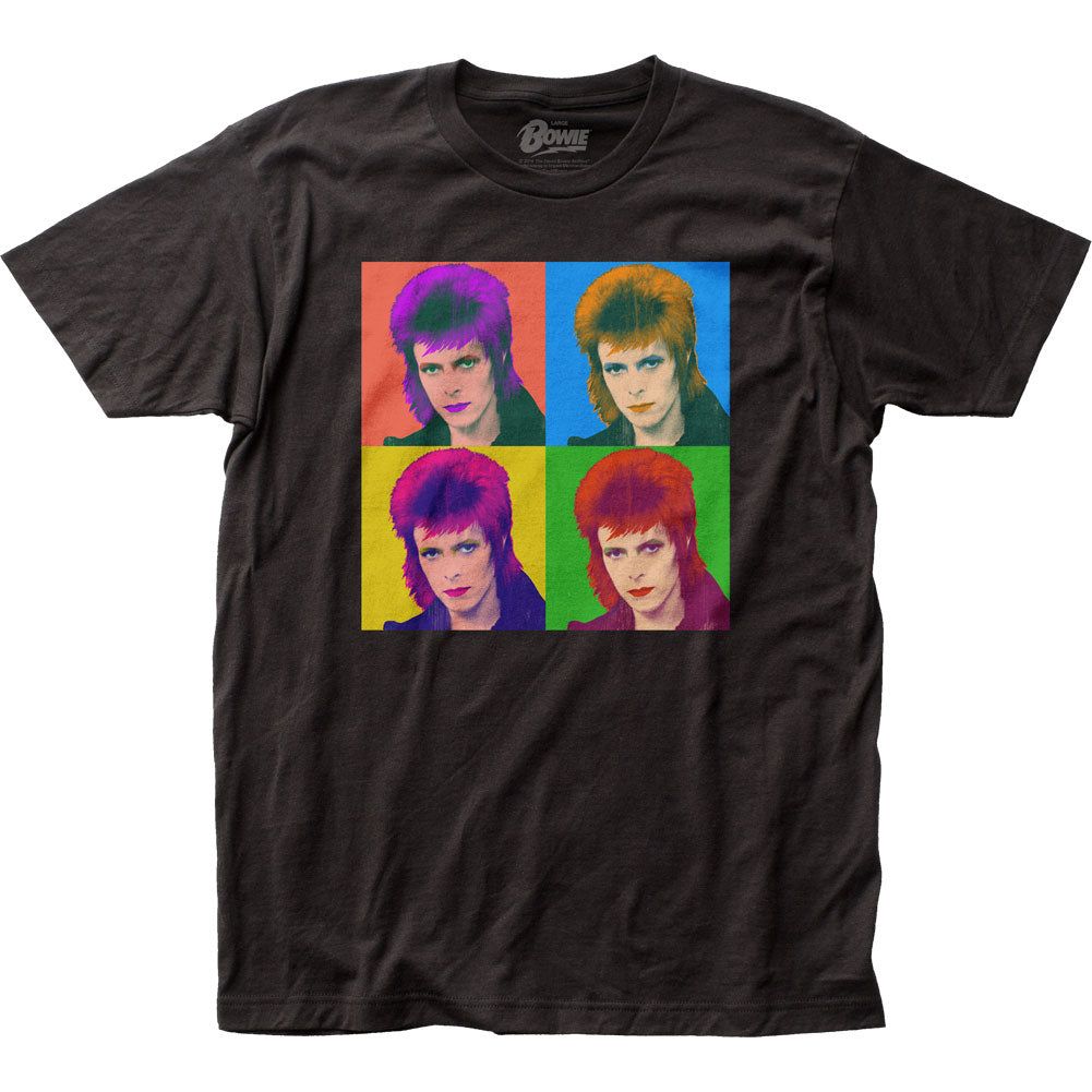 David Bowie Bowie Pop Art Mens T Shirt Black Retro Pop Classics