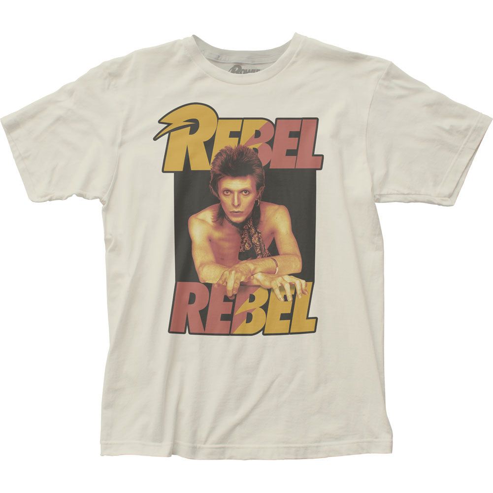 David Bowie Rebel Rebel Mens T Shirt Natural Retro Pop Classics