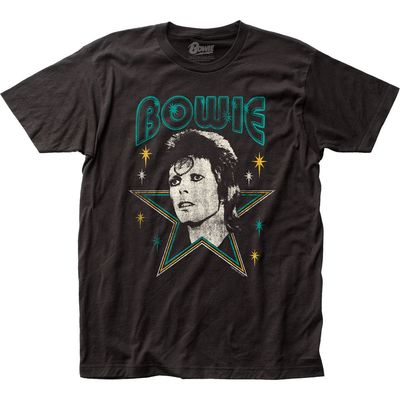 David Bowie Stars Mens T Shirt Black Retro Pop Classics