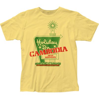 Dead Kennedys Holiday In Cambodia Mens T Shirt Yellow Retro Pop Classics