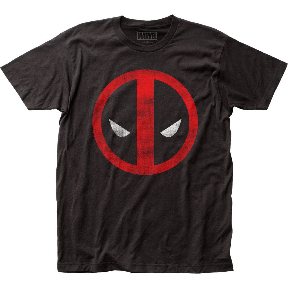 Deadpool Distressed Logo Mens T Shirt Black Retro Pop Classics