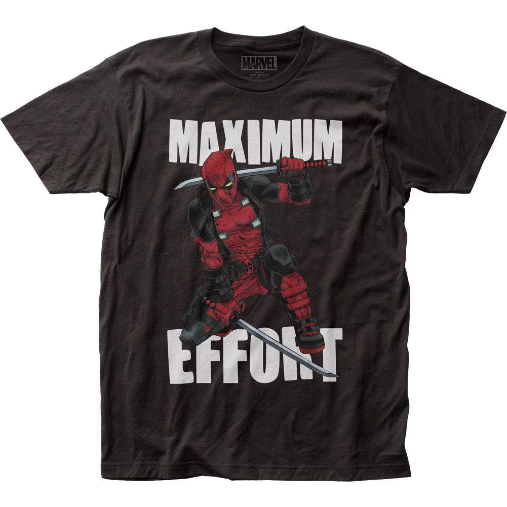 Deadpool Maximum Effort Mens T Shirt Black Retro Pop Classics
