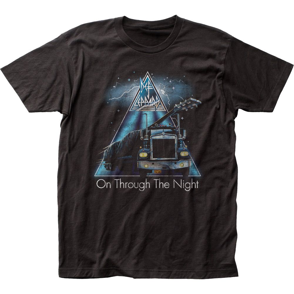 Def Leppard On Through The Night Mens T Shirt Black Retro Pop Classics