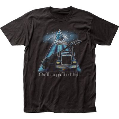 Def Leppard On Through The Night Mens T Shirt Black Retro Pop Classics