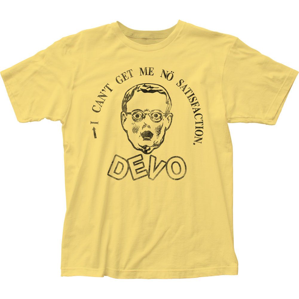 Devo No Satisfaction Mens T Shirt Yellow Retro Pop Classics