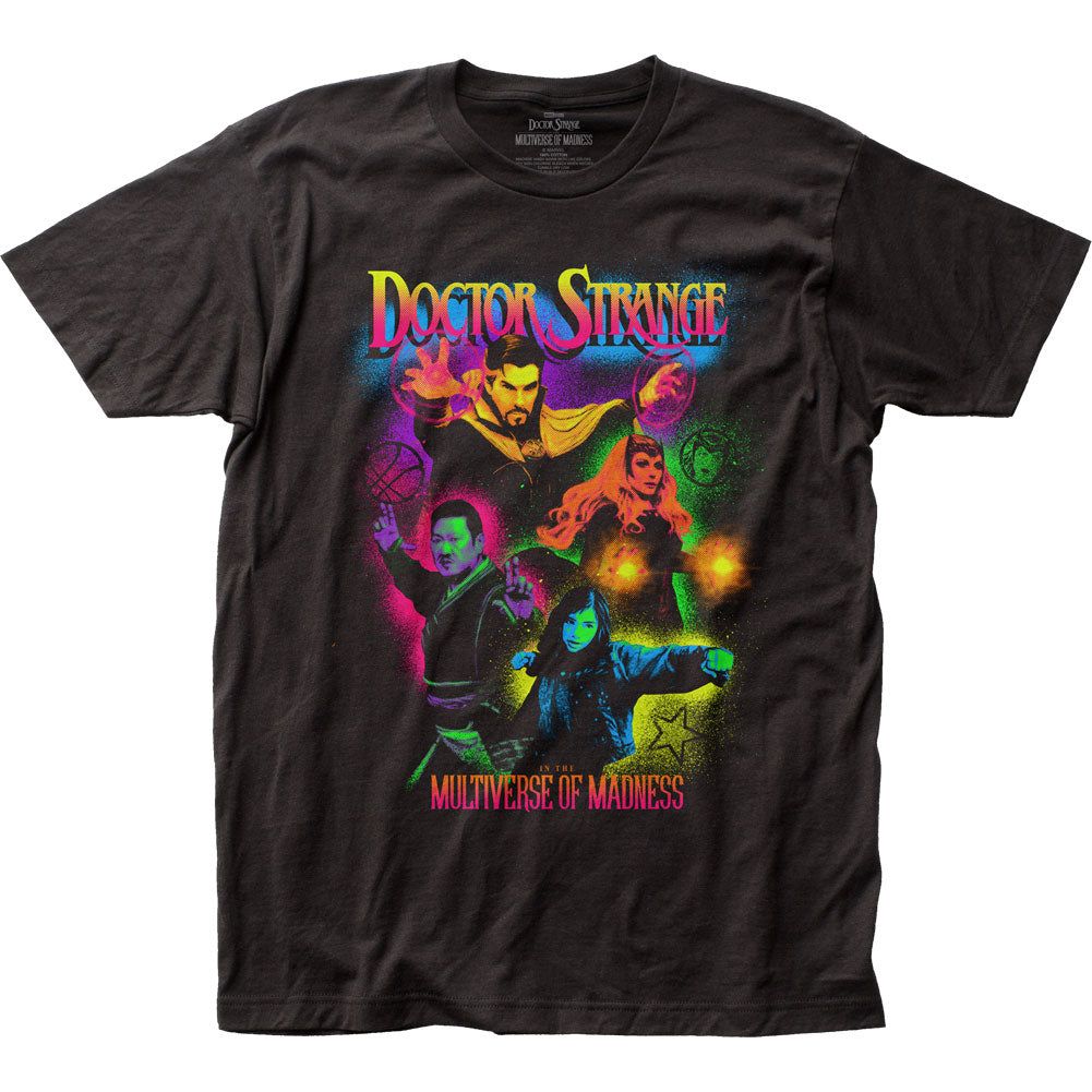 Dr. Strange Neon Splatter Mens T Shirt Black Retro Pop Classics