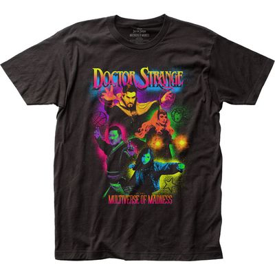 Dr. Strange Neon Splatter Mens T Shirt Black Retro Pop Classics