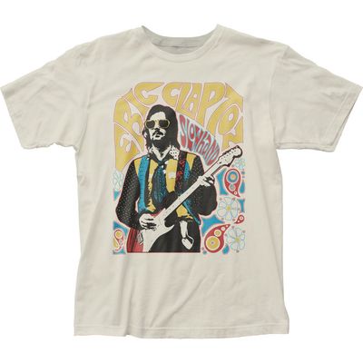 Eric Clapton Slowhand Mens T Shirt Vintage White Retro Pop Classics