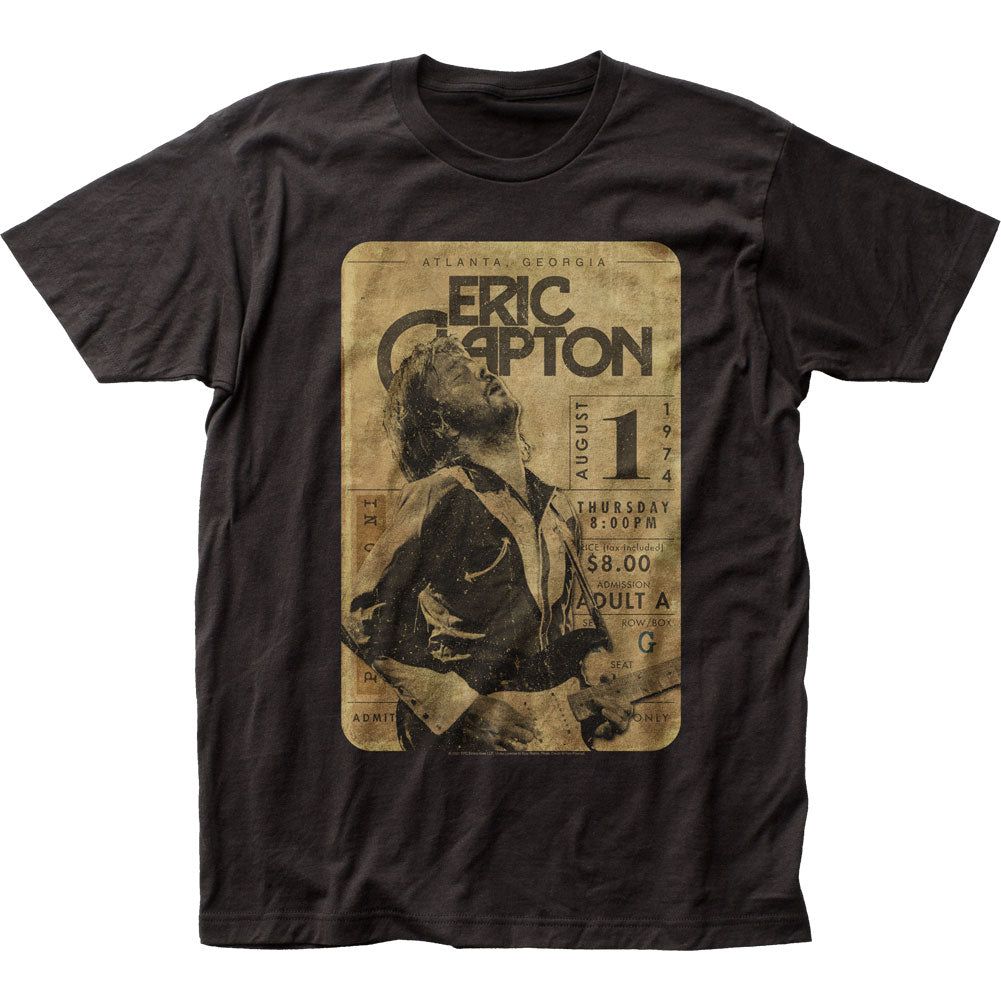 Eric Clapton Concert Ticket Mens T Shirt Black Retro Pop Classics
