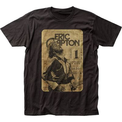 Eric Clapton Concert Ticket Mens T Shirt Black Retro Pop Classics