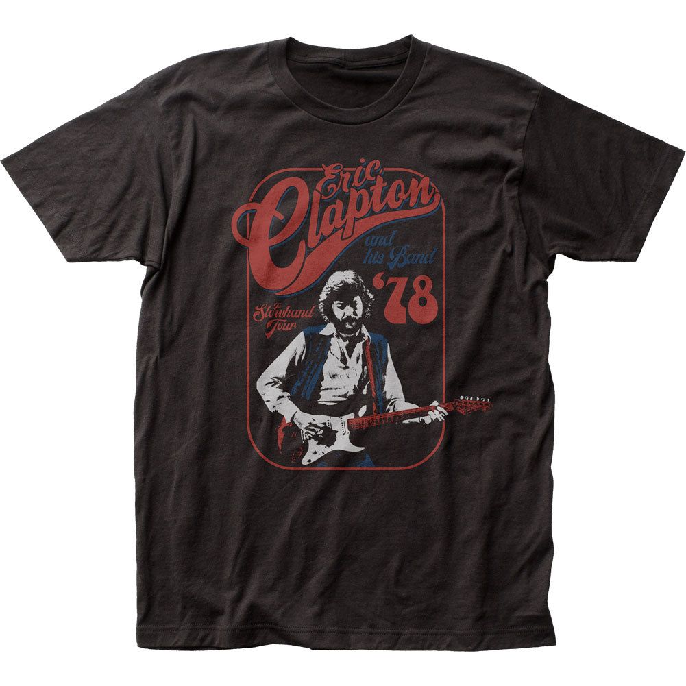 Eric Clapton Slowhand Tour Mens T Shirt Black Retro Pop Classics