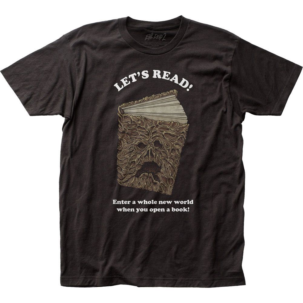 Evil Dead 2 Lets Read! Mens T Shirt Black Retro Pop Classics