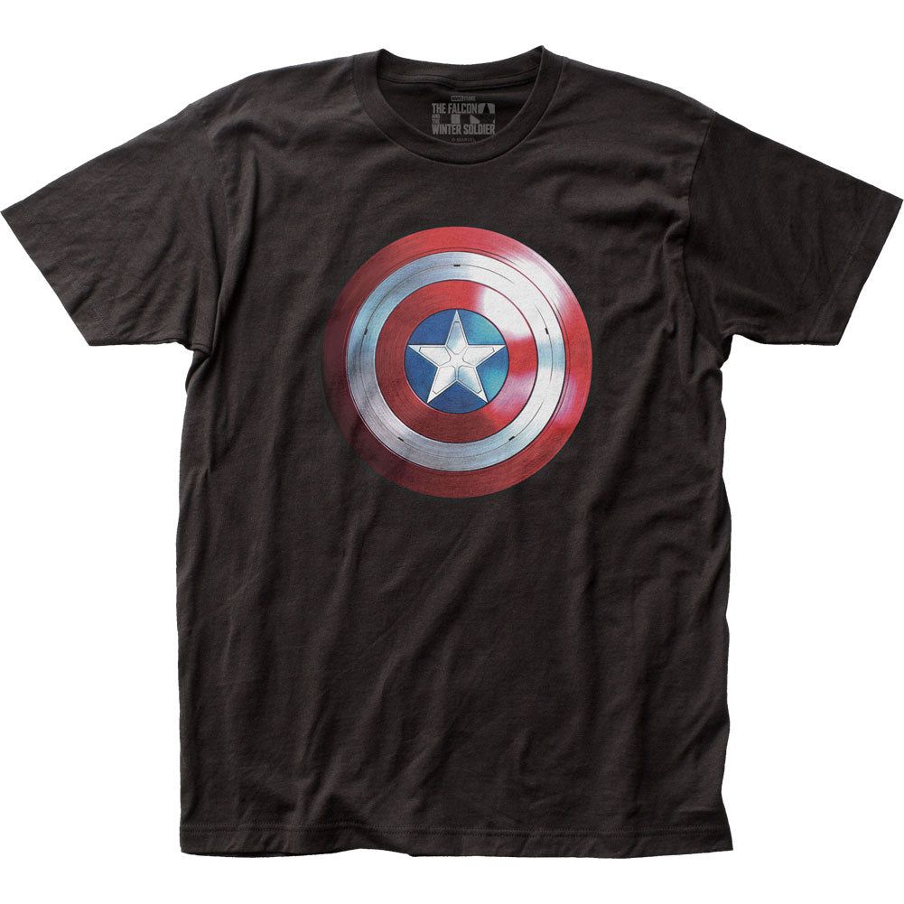 Falcon and the Winter Soldier Cap Logo Mens T Shirt Black Retro Pop Classics