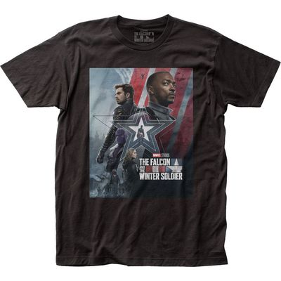 Falcon and the Winter Soldier FWS Poster 2 Mens T Shirt Black Retro Pop Classics