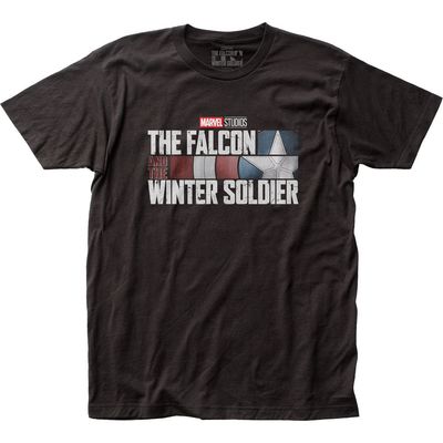 Falcon and the Winter Soldier FWS Logo Mens T Shirt Black Retro Pop Classics