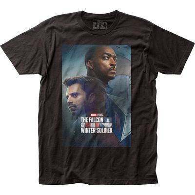 Falcon and the Winter Soldier FWS Poster Mens T Shirt Black Retro Pop Classics