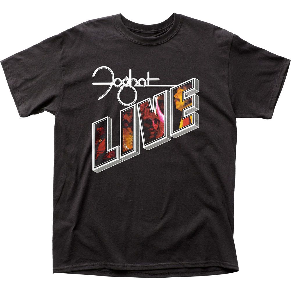 Foghat Live Mens T Shirt Black Retro Pop Classics