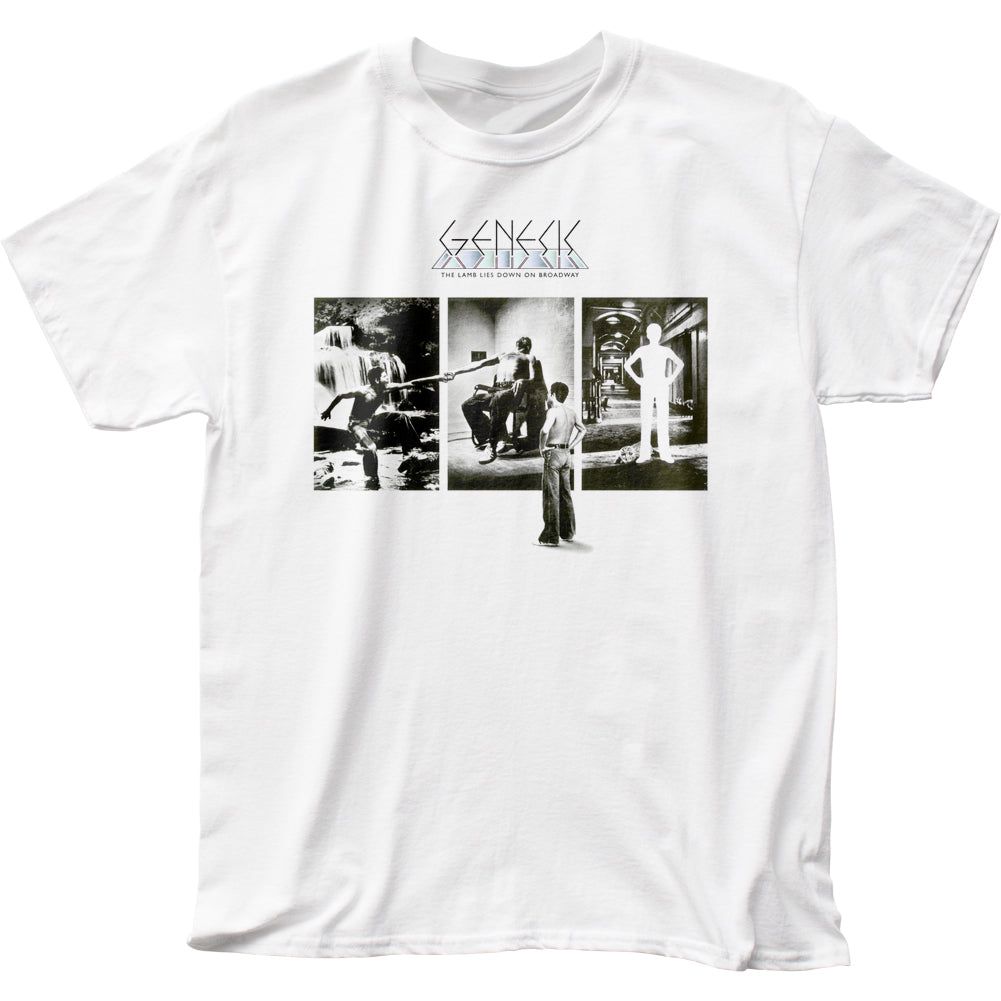 Genesis Down on Broadway Mens T Shirt White Retro Pop Classics