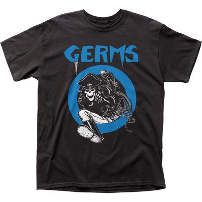 Germs Leather Skeleton Mens T Shirt Black Retro Pop Classics