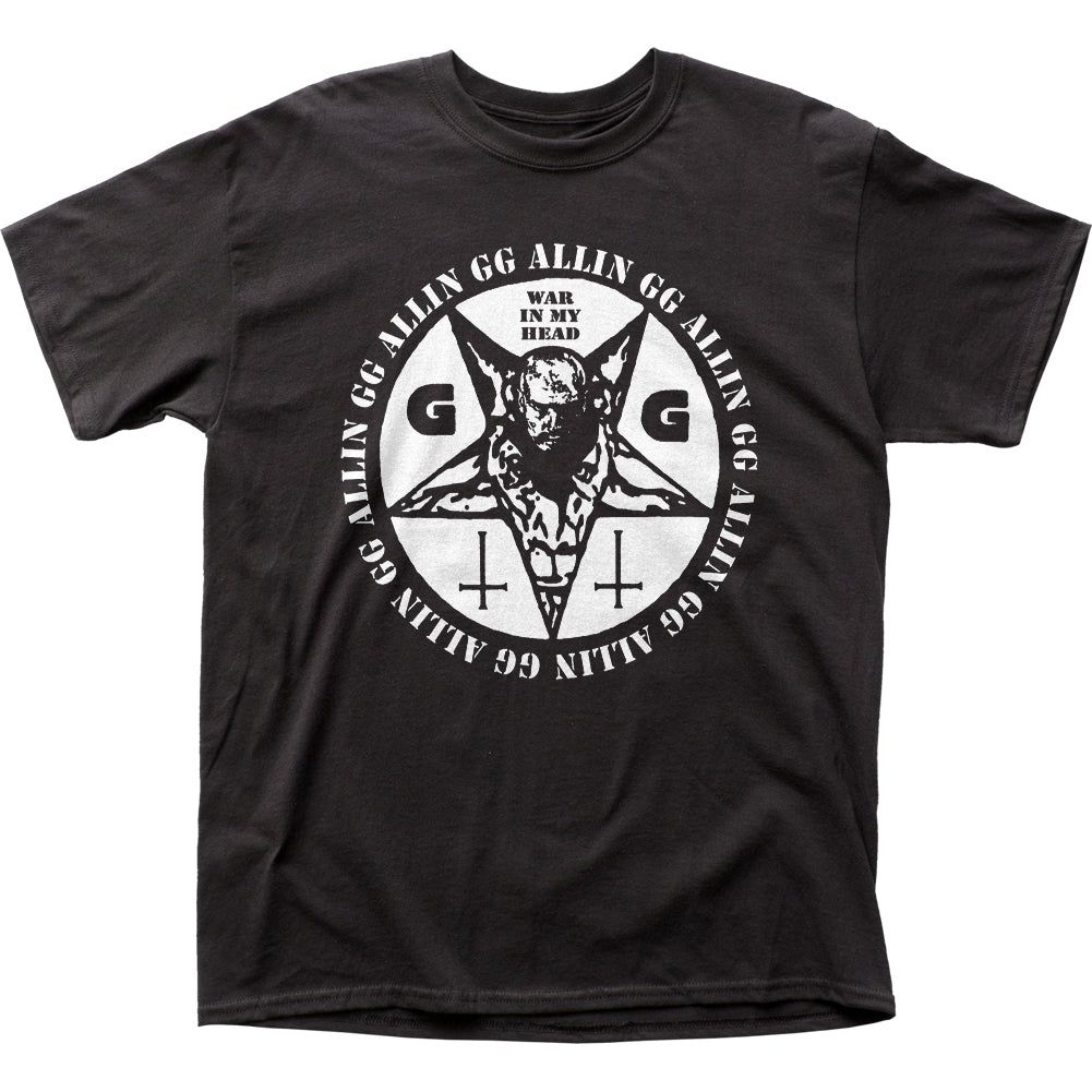 GG Allin War in My Head Mens T Shirt Black Retro Pop Classics