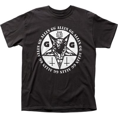 GG Allin War in My Head Mens T Shirt Black Retro Pop Classics