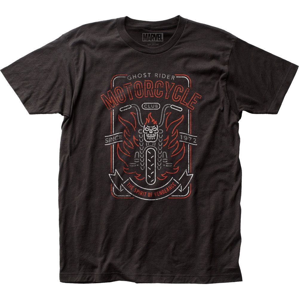 Ghost Rider Motorcycle Club Mens T Shirt Black Retro Pop Classics