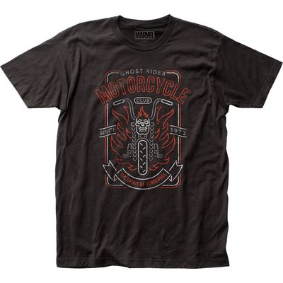 Ghost Rider Motorcycle Club Mens T Shirt Black Retro Pop Classics