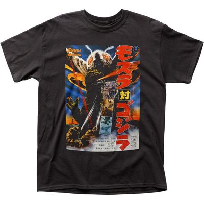 Godzilla Mothra Poster Mens T Shirt Black Retro Pop Classics
