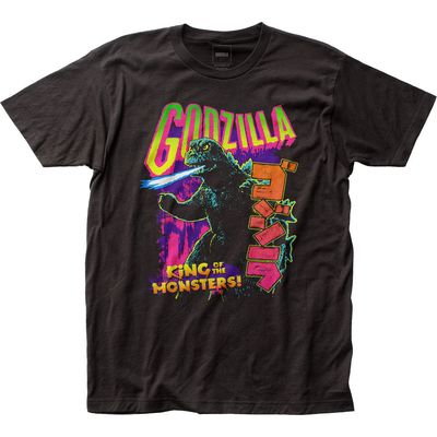Godzilla Neon Mens T Shirt Black Retro Pop Classics