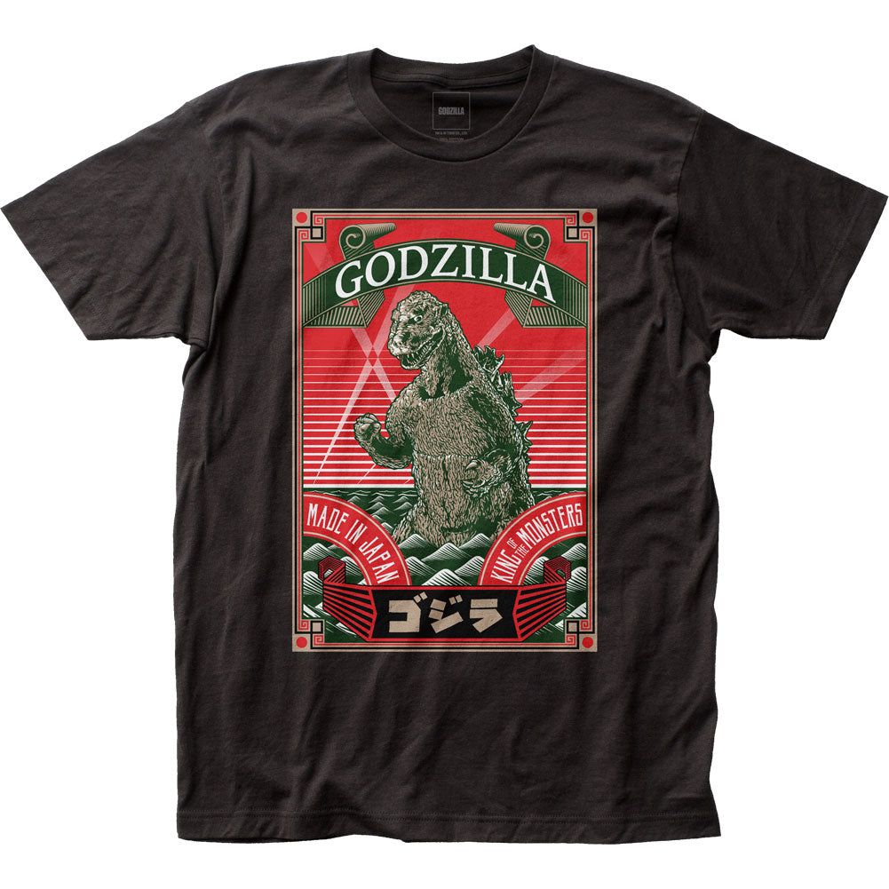 Godzilla Made In Japan Mens T Shirt Black Retro Pop Classics