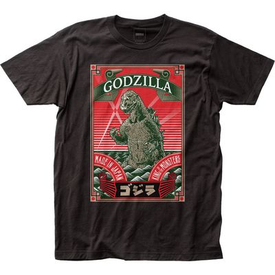 Godzilla Made In Japan Mens T Shirt Black Retro Pop Classics