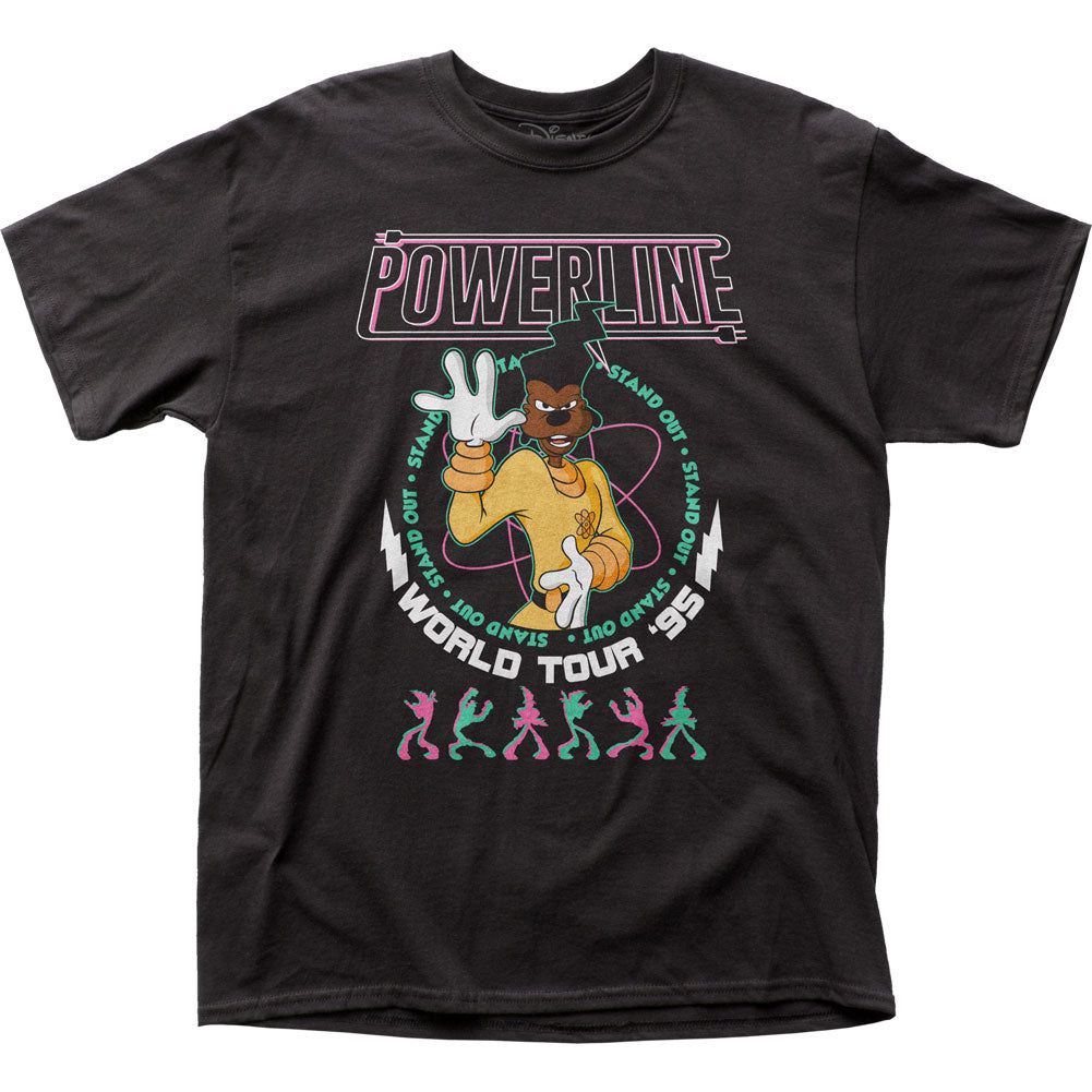 Goofy Movie Powerline Mens T Shirt Black Retro Pop Classics