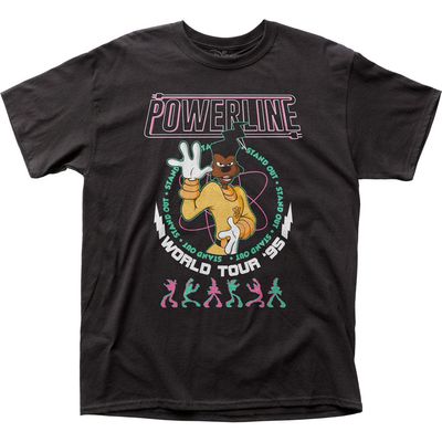 Goofy Movie Powerline Mens T Shirt Black Retro Pop Classics