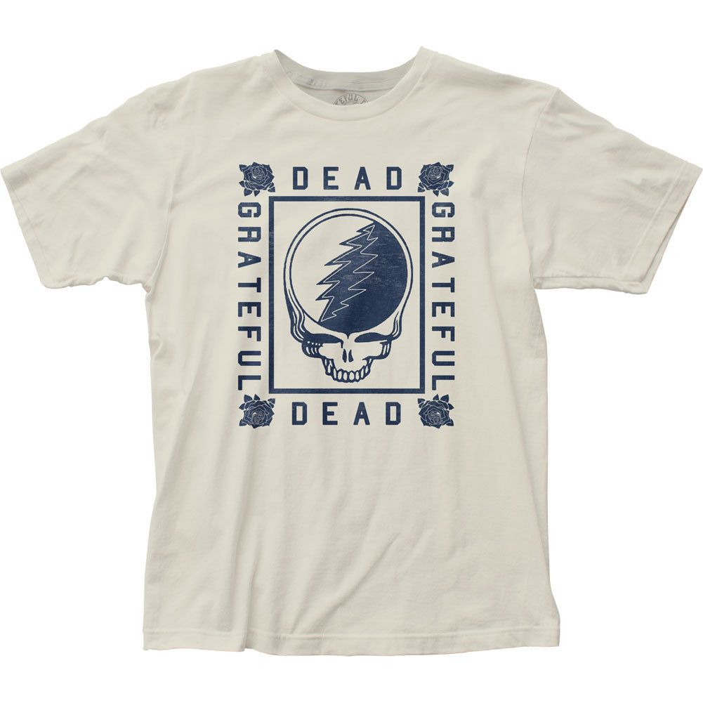 Grateful Dead Distressed Skull Mens T Shirt Vintage White Retro Pop Classics