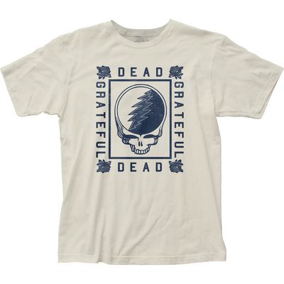 Grateful Dead Distressed Skull Mens T Shirt Vintage White Retro Pop Classics