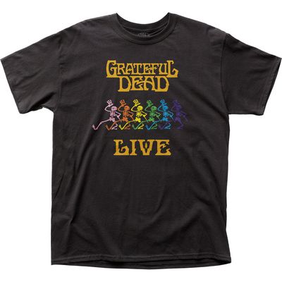 Grateful Dead Live Mens T Shirt Black Retro Pop Classics