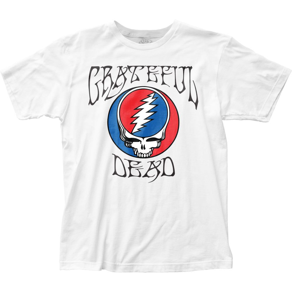 Grateful Dead Logo Steal Your Face Mens T Shirt White Retro Pop Classics