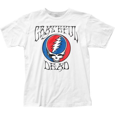 Grateful Dead Logo Steal Your Face Mens T Shirt White Retro Pop Classics