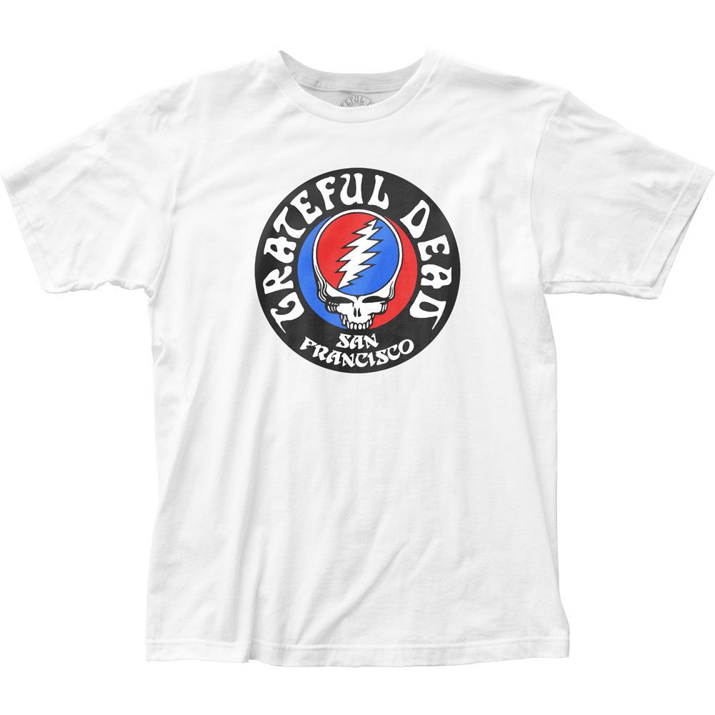 Grateful Dead Opaque Skull Mens T Shirt White Retro Pop Classics