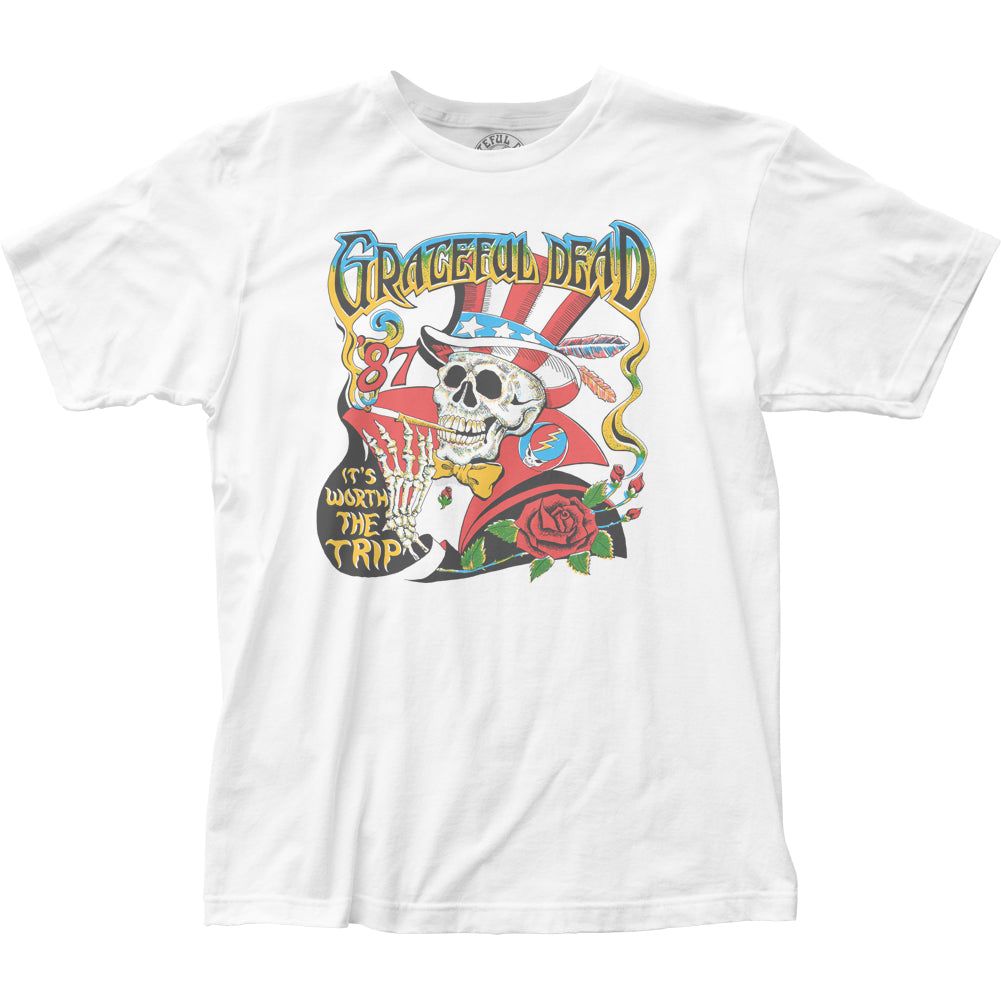 Grateful Dead Worth The Trip Mens T Shirt White Retro Pop Classics