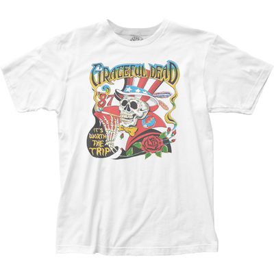 Grateful Dead Worth The Trip Mens T Shirt White Retro Pop Classics