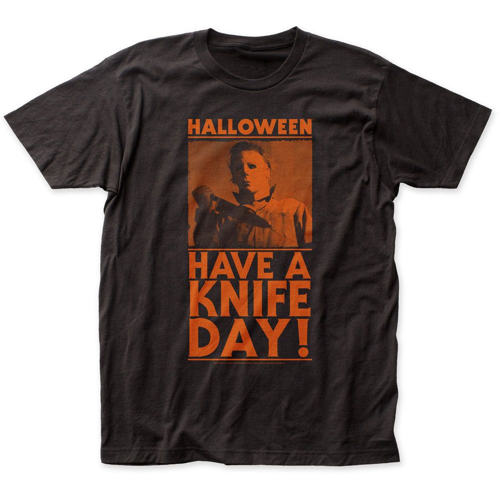 Halloween Have A Knife Day Mens T Shirt Black Retro Pop Classics