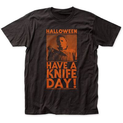 Halloween Have A Knife Day Mens T Shirt Black Retro Pop Classics