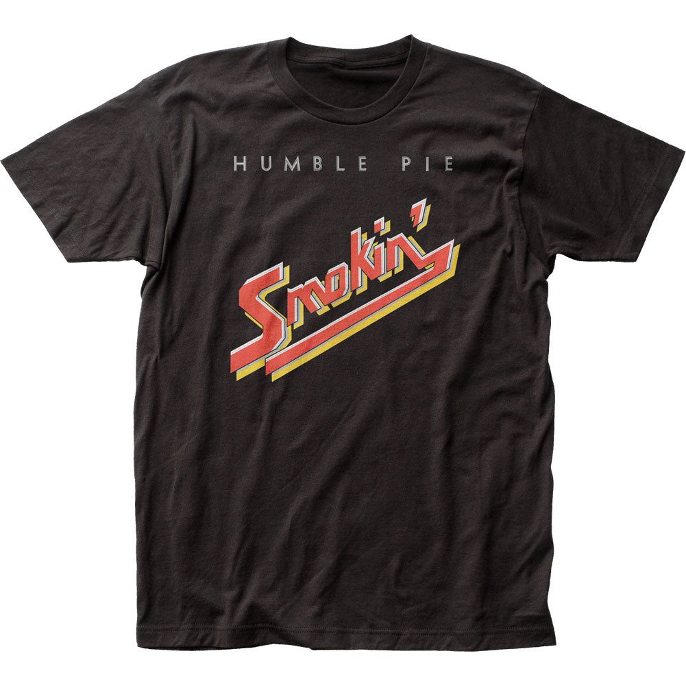 Humble Pie Smokin Mens T Shirt Black Retro Pop Classics