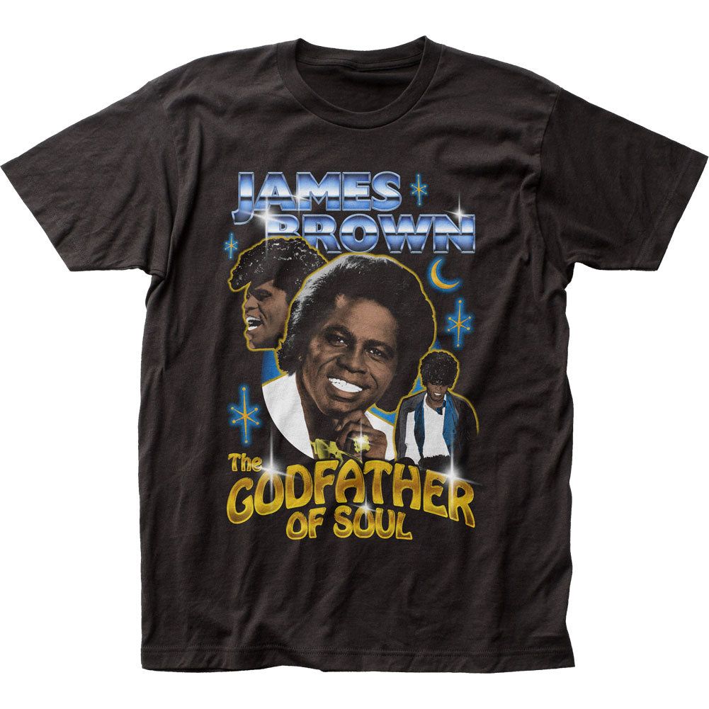 James Brown 90s Style Mens T Shirt Black Retro Pop Classics