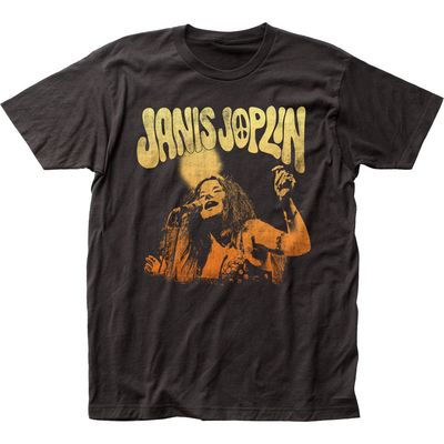 Janis Joplin Live Mens T Shirt Black Retro Pop Classics