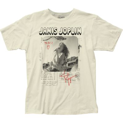 Janis Joplin Peace Mens T Shirt Vintage White Retro Pop Classics