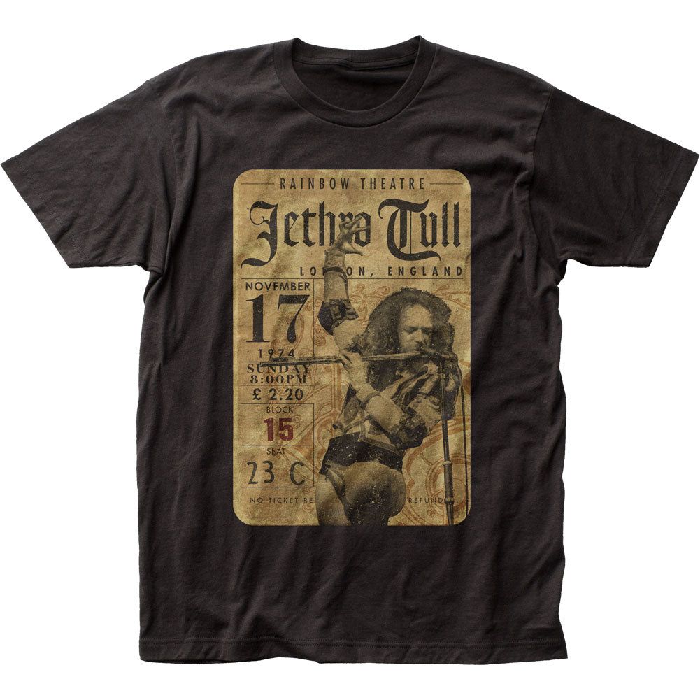 Jethro Tull Concert Ticket Mens T Shirt Black Retro Pop Classics